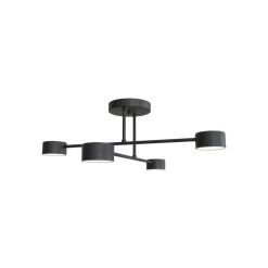 Loftlampe Modus 4, stål, 4 lyskilder, GX53, sort