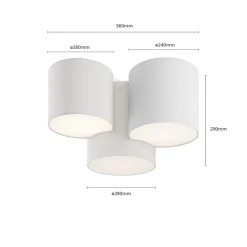 Loftlampe Mona med 3 lyskilder, hvid