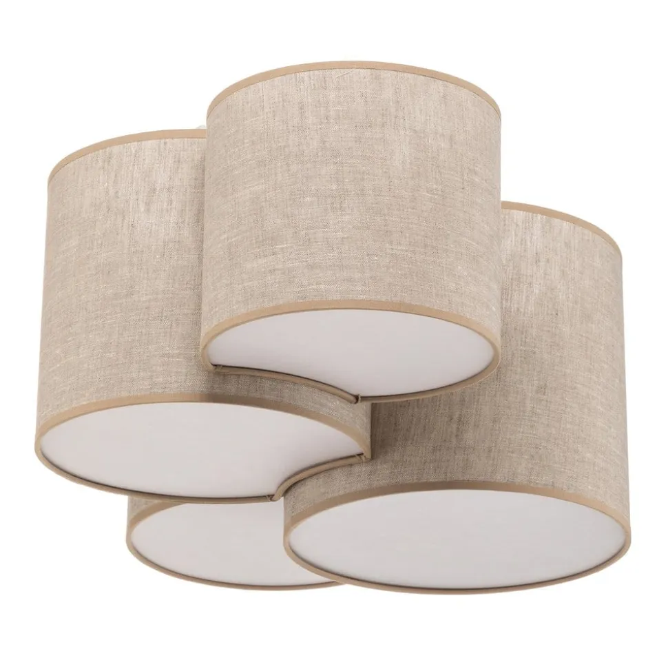 Loftlampe Mona Nature, 4 lyskilder, naturfarvet hør