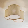 Loftlampe Mona Nature, 3 lyskilder, naturfarvet linned