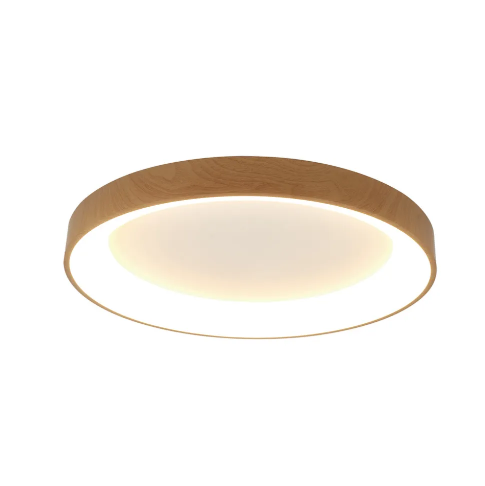 Loftlampe Niseko II CCT fjernbetjening Ø78cm træfarvet
