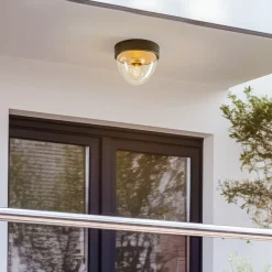 Loftlampe Nook med klar skærm, sort/guld