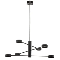 Loftlampe Orbit VI, sort, 6 lyskilder