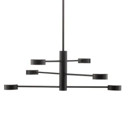 Loftlampe Orbit VI, sort, 6 lyskilder