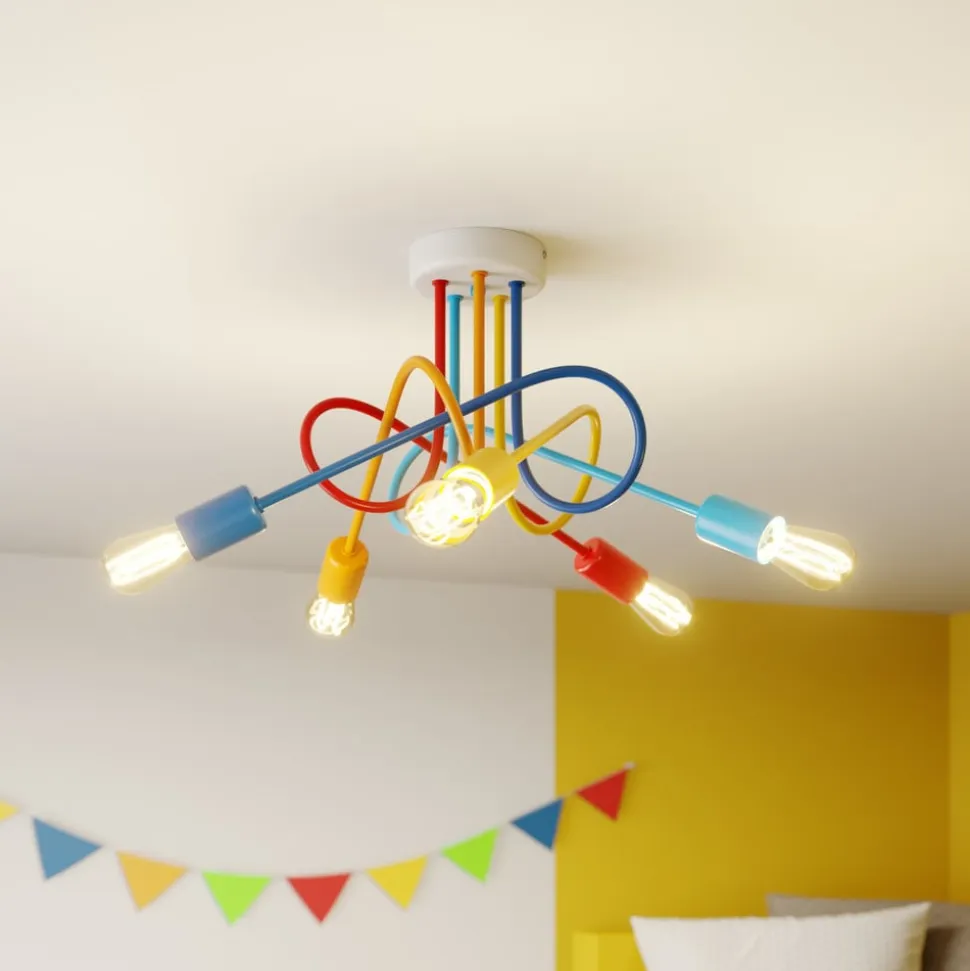 Loftlampe Oxford med 5 lyskilder, farvet