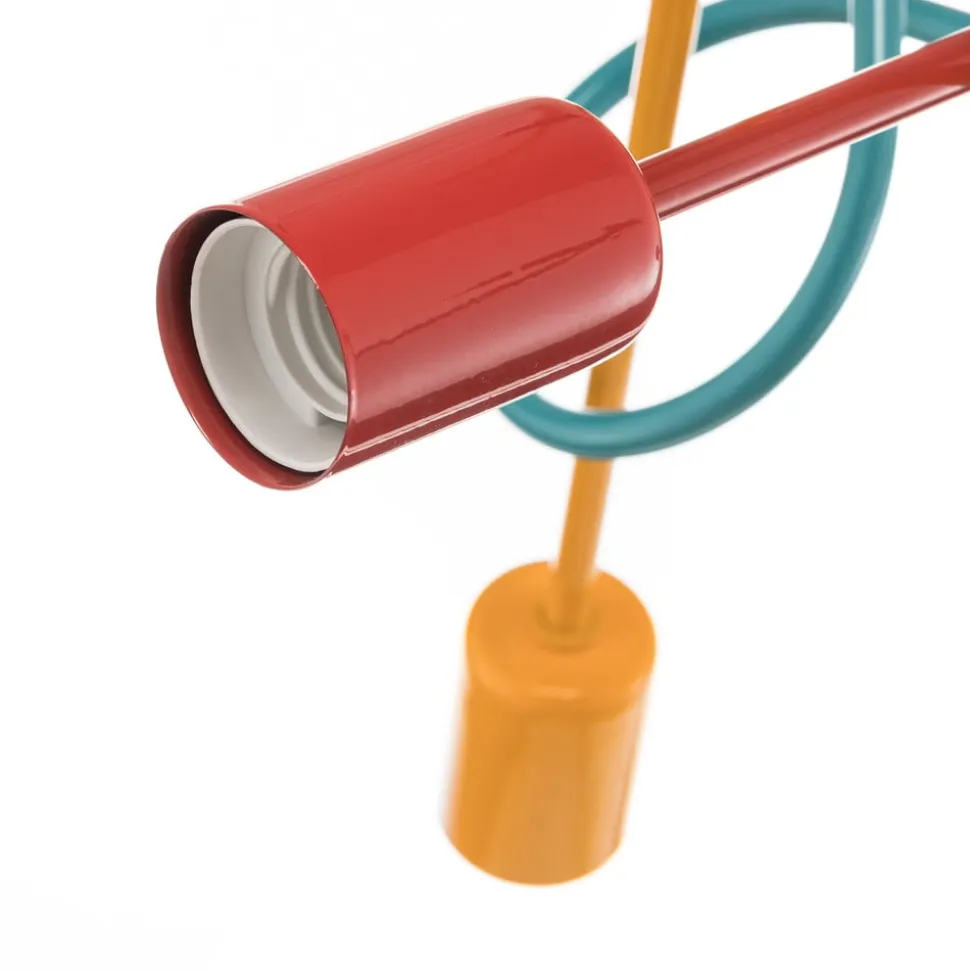 Loftlampe Oxford med 3 lyskilder orange/rød/turkis