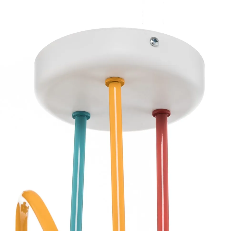 Loftlampe Oxford med 3 lyskilder orange/rød/turkis