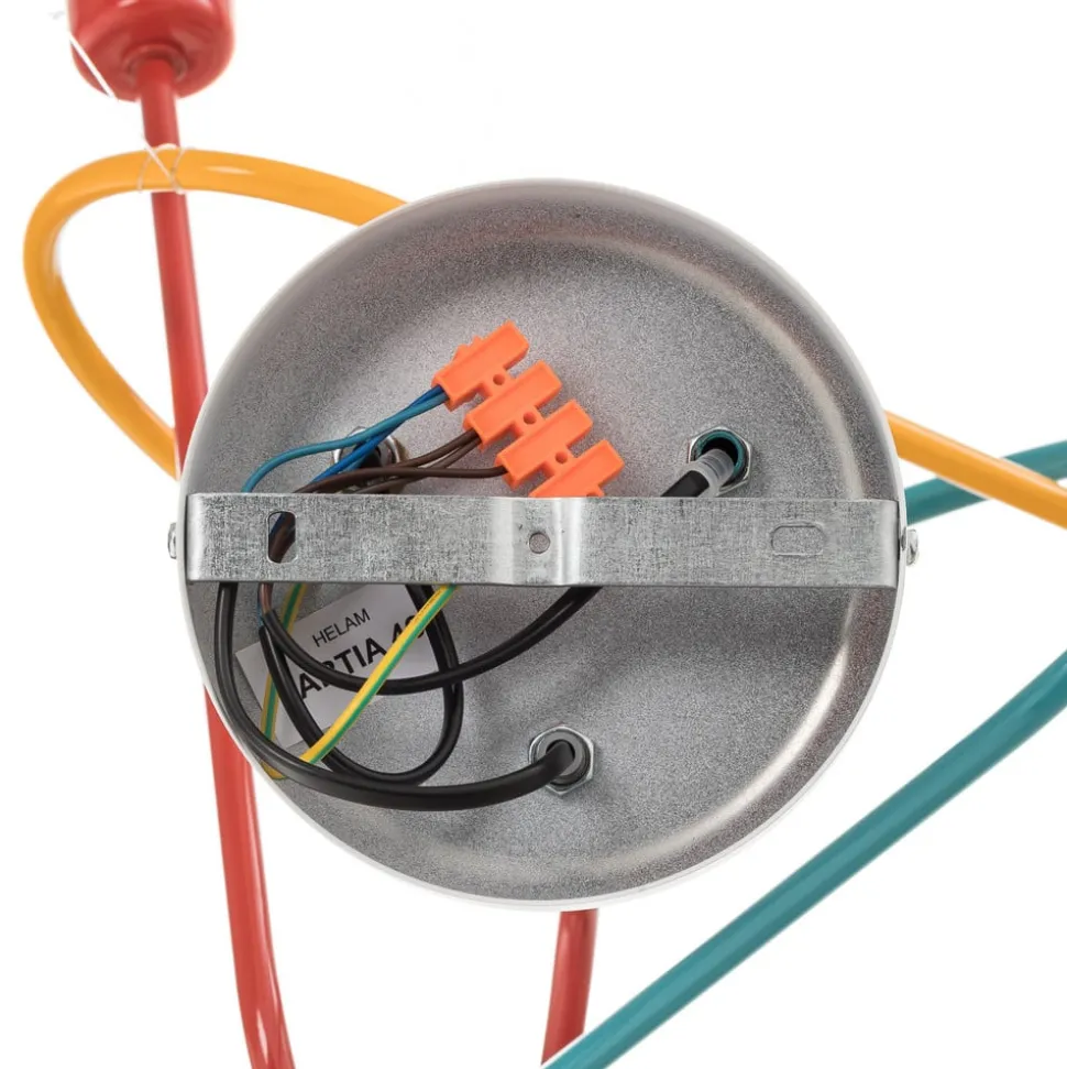 Loftlampe Oxford med 3 lyskilder orange/rød/turkis