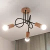 Loftlampe Oxford, sort, træ, metal, 3 lyskilder, Ø 44 cm