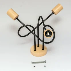Loftlampe Oxford, sort, træ, metal, 3 lyskilder, Ø 44 cm