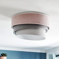 Loftlampe Pastell Trio Ø 45 cm pink/grå/lysegrå