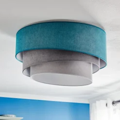 Loftlampe Pastell Trio 60 cm turkis/grå/lysegrå