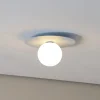 Loftlampe Pixie, lyseblå, glas, Ø 25 cm, kugle, G9