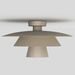 Loftlampe Plato, beige, metal, Ø 38 cm, E27