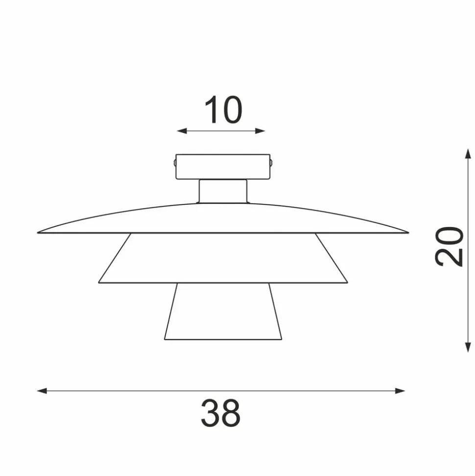 Loftlampe Plato, sort, metal, Ø 38 cm, E27