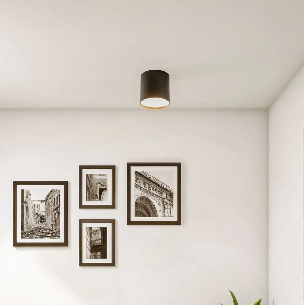 Loftlampe Point Plexi M, sort/opal
