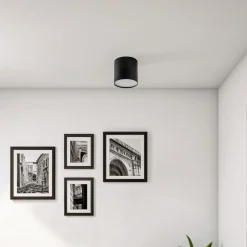 Loftlampe Point Plexi M, sort/opal