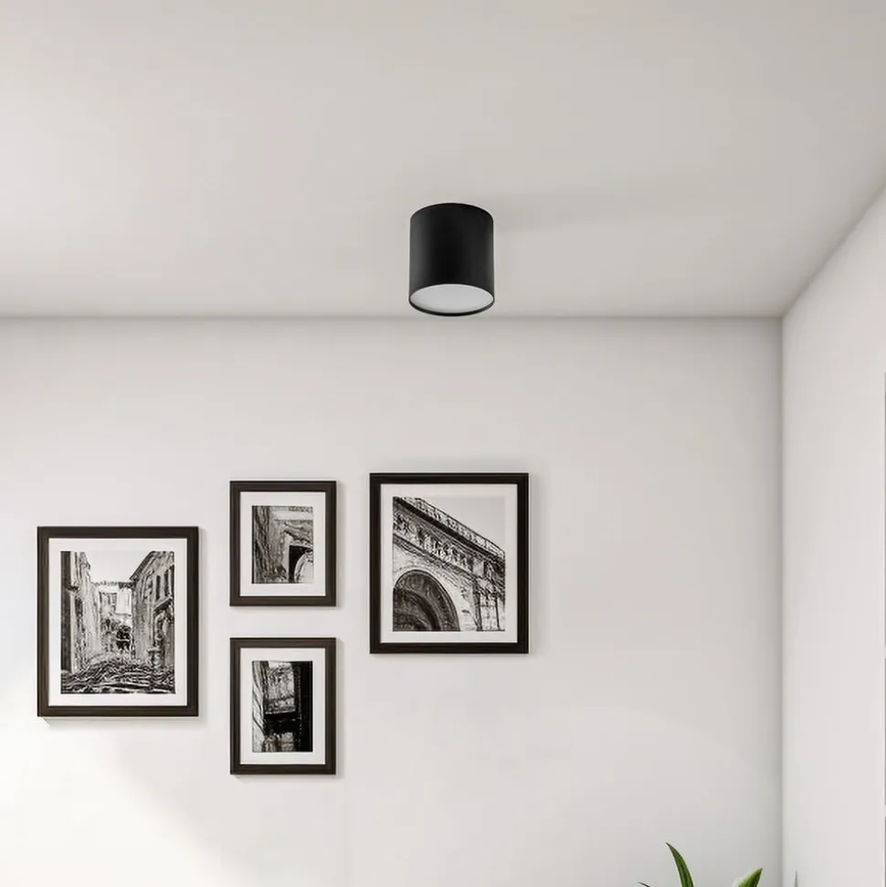 Loftlampe Point Plexi M, sort/opal