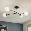Loftlampe Pregos 4 i sort, 4 lyskilder