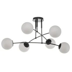 Loftlampe Pregos 6 i sort, 6 lyskilder