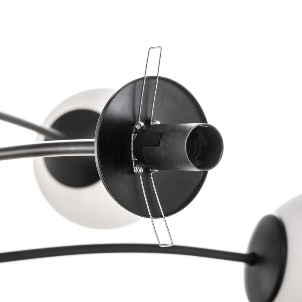 Loftlampe Pregos 6 i sort, 6 lyskilder