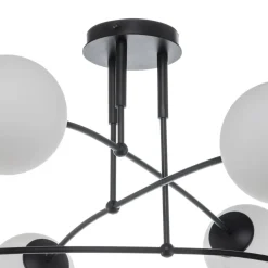 Loftlampe Pregos 6 i sort, 6 lyskilder