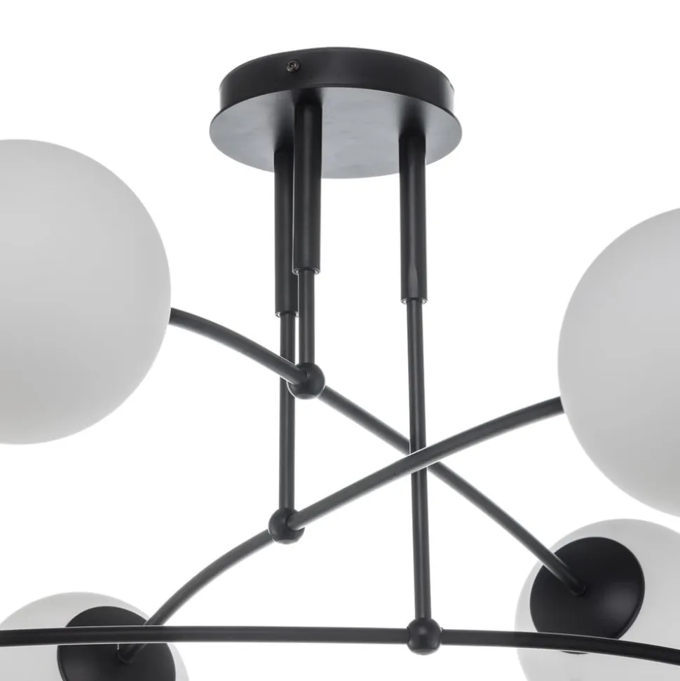 Loftlampe Pregos 6 i sort, 6 lyskilder