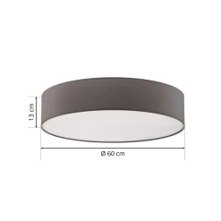 Loftlampe Rondo, grå Ø 60 cm