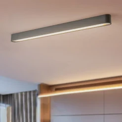 Loftlampe Soft, 95 x 6 cm, grafit, aluminium, G13