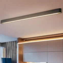 Loftlampe Soft, 125 x 6 cm, grafit, aluminium, G13