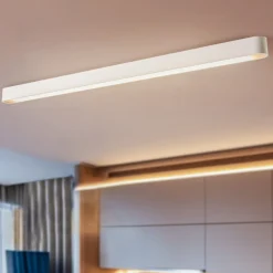 Loftlampe Soft, 125 x 6 cm, hvid, aluminium, G13