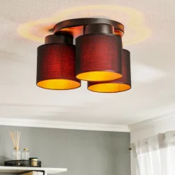 Loftlampe Soho cylindrisk 3 lyskilder sort/guld