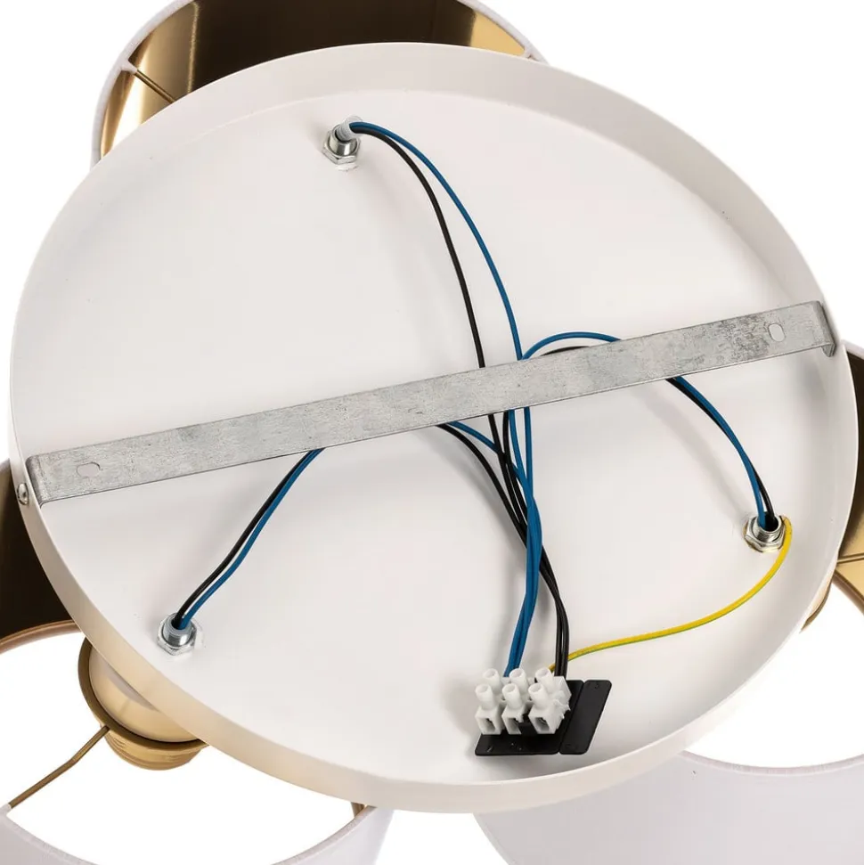 Loftlampe Soho, cylindrisk, 3 lyskilder, hvid/guld