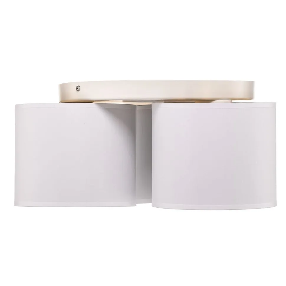 Loftlampe Soho, cylindrisk, 3 lyskilder, hvid/guld