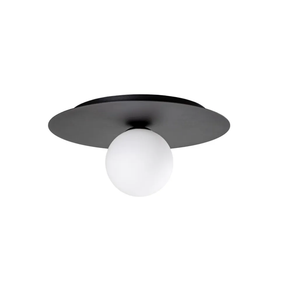 Loftlampe Solar, sort/opal, 1 lyskilde