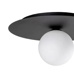Loftlampe Solar, sort/opal, 1 lyskilde