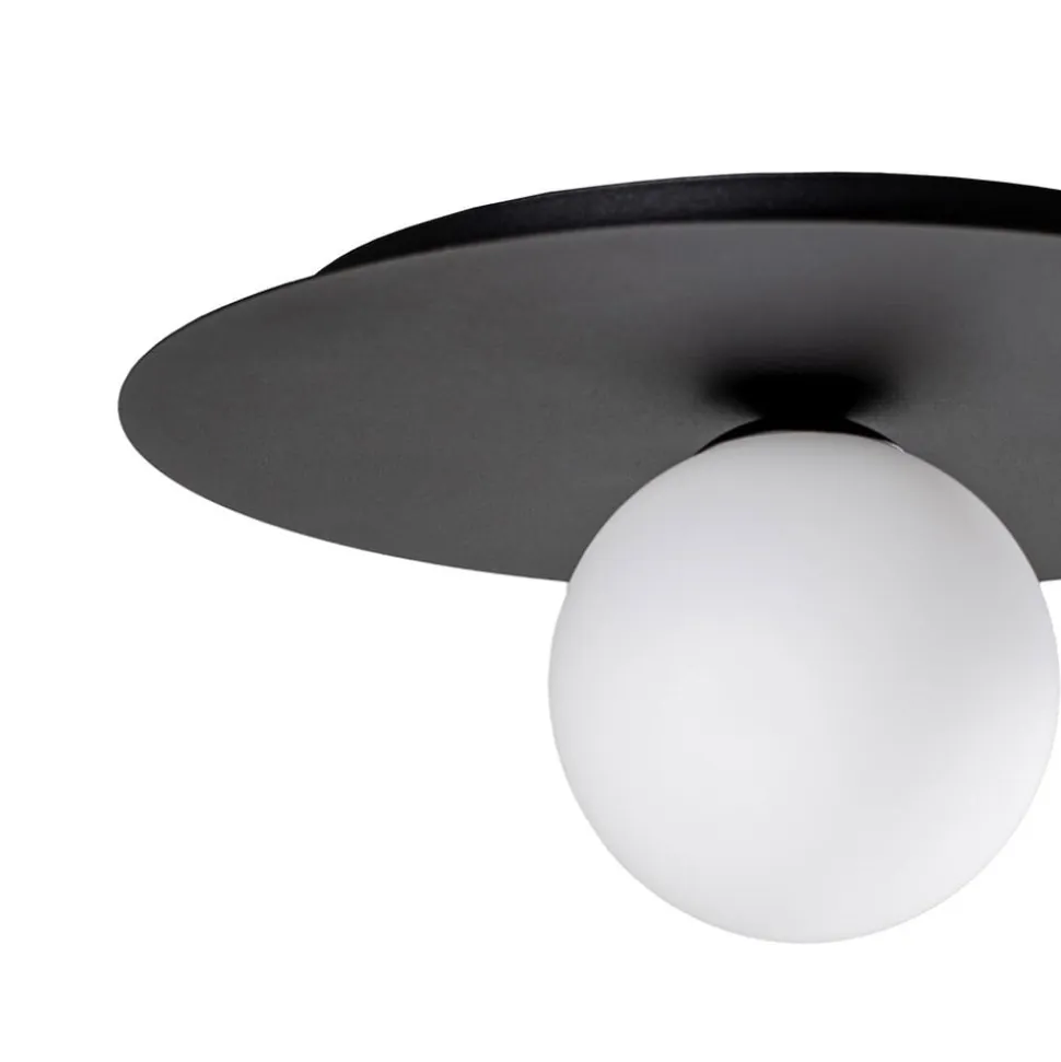 Loftlampe Solar, sort/opal, 1 lyskilde