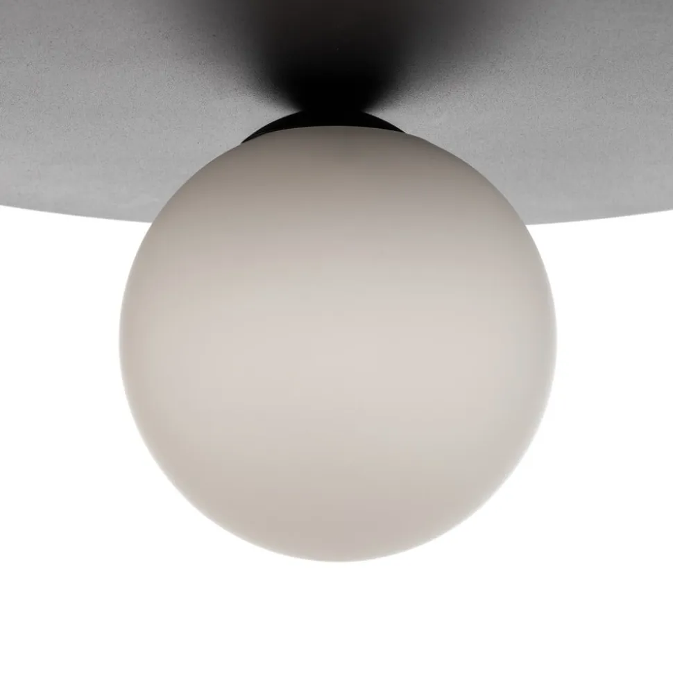 Loftlampe Solar, sort/opal, 1 lyskilde