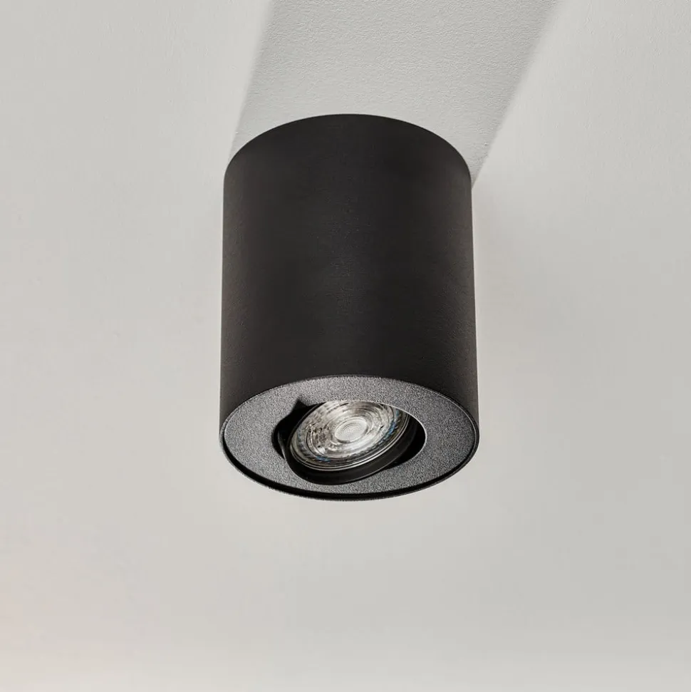 Loftlampe sæt, drejelig, sort