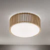 Loftlampe Tarta, Ø 50 cm, træ, tekstildiffusor, 4 x E27