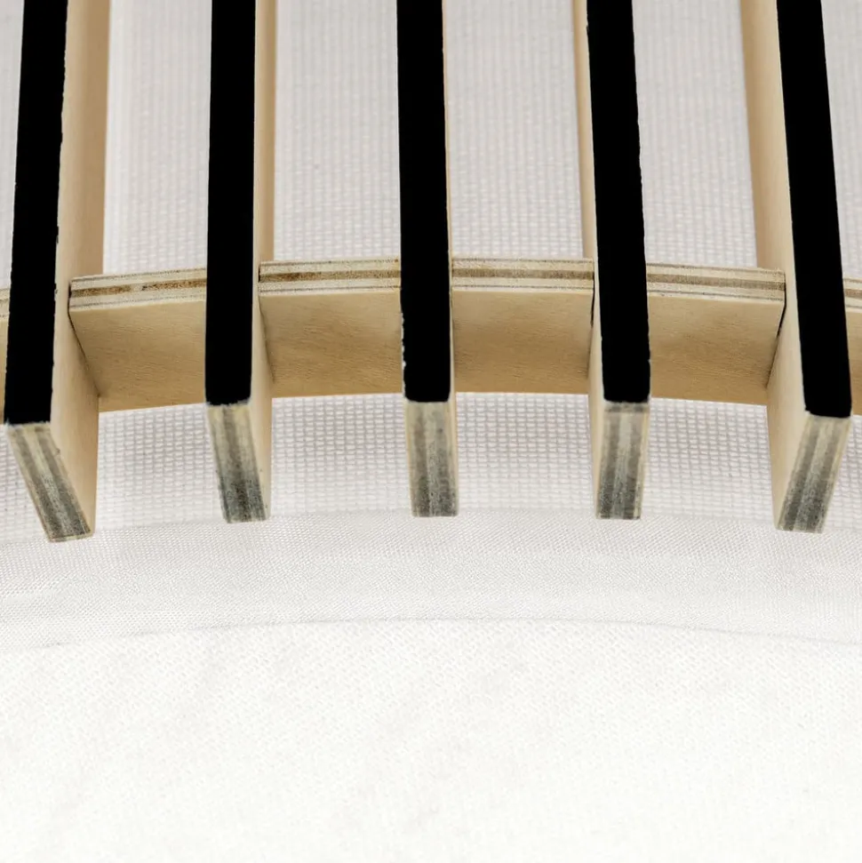 Loftlampe Tarta, Ø 50 cm, træ, tekstildiffusor, 4 x E27