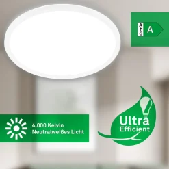 Loftlampe Tava A, Ø 42 cm, plast, hvid
