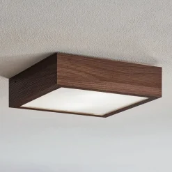Loftlampe Tromsö, 30x30 cm, valnød