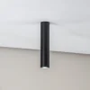 Loftlampe Tube i cylinderform, sort