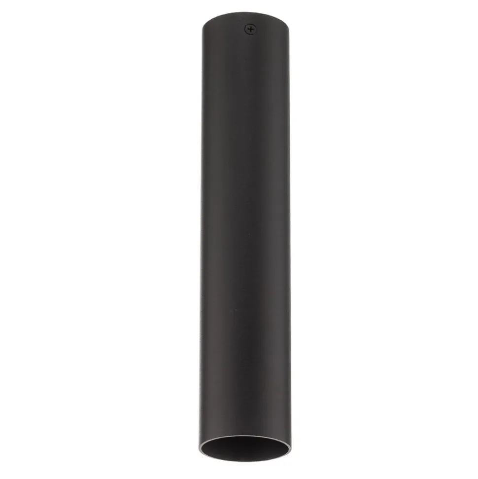 Loftlampe Tube i cylinderform, sort