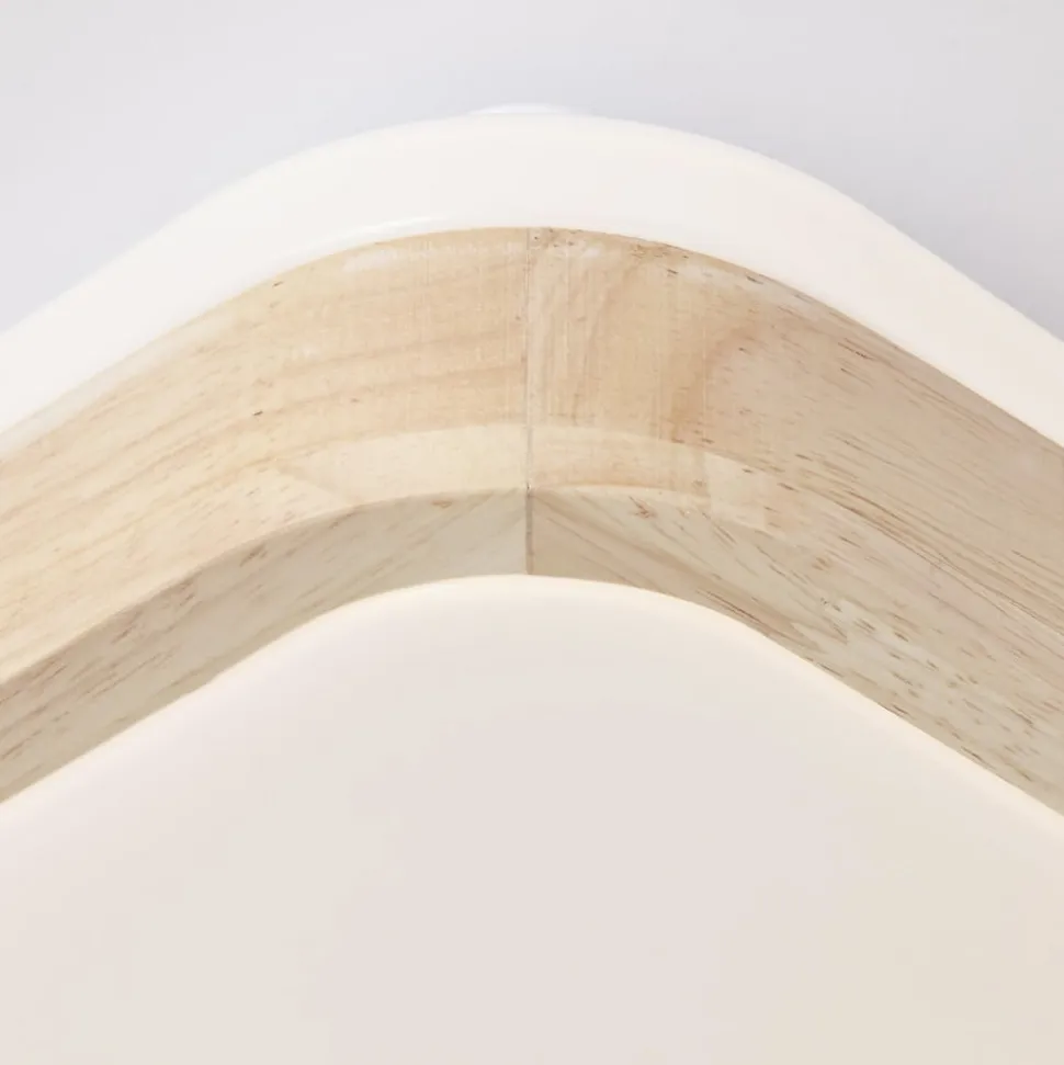 Loftlampe Tumeo, længde 40 cm, lyst træ, metal/træ