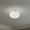 Loftlampe Ufo, krom/hvid, Ø 18 cm, glas, G9
