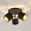 Loftlampe Vasilia i sort og guld, 3 lyskilder.