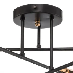 Loftlampe Veken 6B i sort og kobber