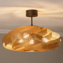 Loftlampe Vento, guldfarvet, Ø 60 cm